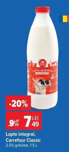 Carrefour Lapte integral, Carrefour Classic Ofertă
