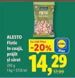 Lidl Alesto Fistic în coajă, prăjit și sărat Ofertă