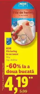 Lidl NIXE File hering în sos tomat Ofertă
