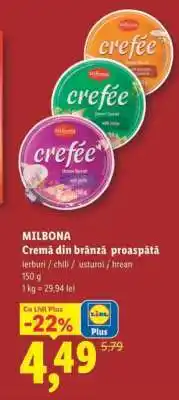 Lidl MILBONA Cremă din brânză proaspătă Ofertă