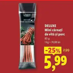 Lidl DELUXE Mini cârnați de vită și porc Ofertă