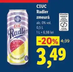 Lidl CIUC Radler zmeură Ofertă