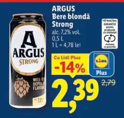 Lidl ARGUS Bere blondă Strong Ofertă