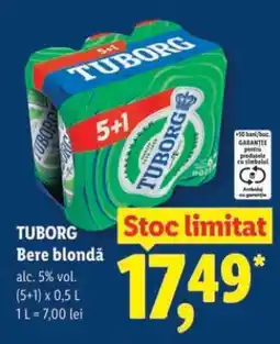 Lidl TUBORG Bere blondă Ofertă