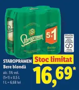 Lidl STAROPRAMEN Bere blondă Ofertă