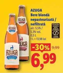 Lidl AZUGA Bere blondă nepasteurizată/nefiltrată Ofertă