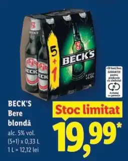 Lidl BECK‘S Bere blondă Ofertă