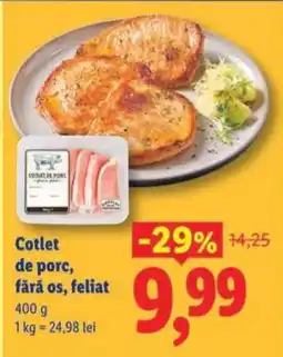 Lidl Cotlet de porc fără os, feliat Ofertă