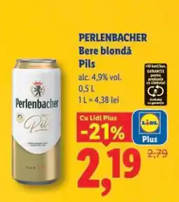 Lidl Perlenbacher Bere blondă Pils Ofertă