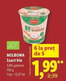 Lidl Milbona Iaurt bio Ofertă