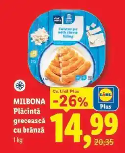 Lidl MILBONA Plăcintă grecească cu brânză Ofertă