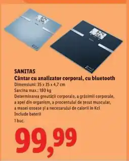 Lidl SANITAS Cântar cu analizator corporal, cu bluetooth Ofertă