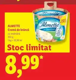 Lidl ALMETTE Cremă de brânză Ofertă