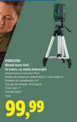 Lidl PARKSIDE Nivela laser linii în cruce, cu stativ telescopic Ofertă