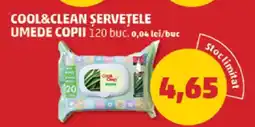 Penny COOL & CLEAN ȘERVEȚELE UMEDE COPII Ofertă