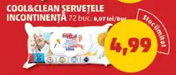 Penny COOL&CLEAN ȘERVEȚELE INCONTINENȚĂ Ofertă