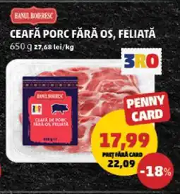 Penny Ceafă Porc Fără Os, Feliată Ofertă