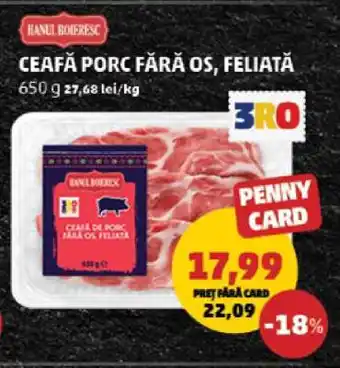 Penny Ceafă Porc Fără Os, Feliată Ofertă