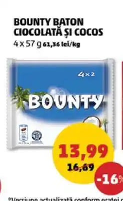 Penny BOUNTY BATON CIOCOLATĂ ȘI COCOS Ofertă