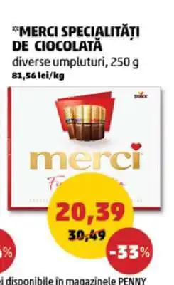 Penny MERCI Specialităţi de ciocolată Ofertă