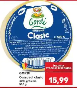 Kaufland GORDI Cașcaval clasic Ofertă