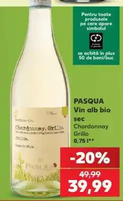 Kaufland PASQUA Vin alb bio sec Ofertă
