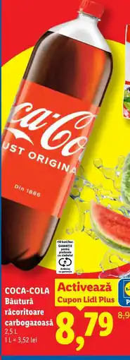 Lidl COCA-COLA Băutură răcoritoare carbogazoasă Ofertă