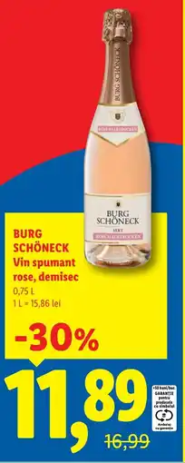Lidl BURG SCHÖNECK Vin spumant rose, demisec Ofertă