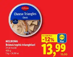 Lidl MILBONA Brânză topită triunghiuri Ofertă