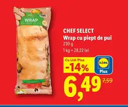 Lidl CHEF SELECT Wrap cu piept de pui Ofertă