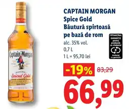 Lidl CAPTAIN MORGAN Spice Gold Băutură spirtoasă pe bază de rom Ofertă