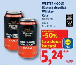 Lidl WESTERN GOLD Băutură alcoolică Whiskey Cola Ofertă