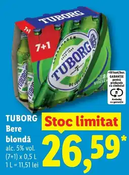 Lidl TUBORG Bere blondǎ Ofertă