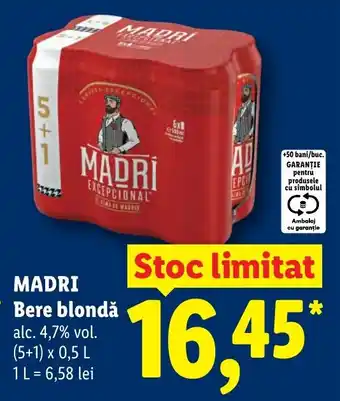Lidl MADRI Bere blondǎ Ofertă