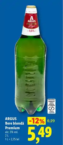 Lidl ARGUS Bere blondǎ Premium Ofertă