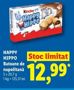 Lidl HAPPY HIPPO Batoane de napolitanǎ Ofertă