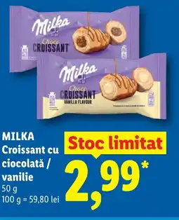 Lidl MILKA Croissant cu ciocolată / vanilie Ofertă