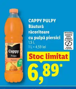Lidl CAPPY PULPY Băutură răcoritoare cu pulpǎ piersici Ofertă