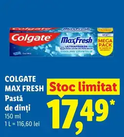 Lidl COLGATE MAX FRESH Pastǎ de dinți Ofertă
