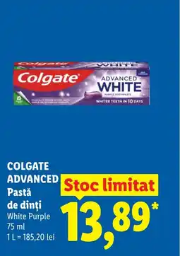 Lidl COLGATE ADVANCED Pastǎ de dinți Ofertă