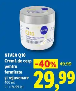 Lidl NIVEA Q10 Cremă de corp pentru fermitate şi rejuvenare Ofertă