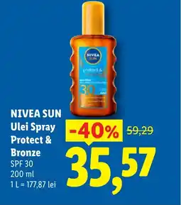 Lidl NIVEA SUN Ulei Spray Protect & Bronze Ofertă