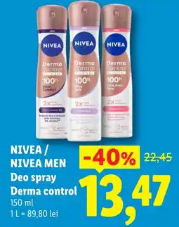 Lidl NIVEA / NIVEA MEN Deo spray Derma control Ofertă
