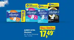 Lidl ALWAYS ULTRA Absorbante Ofertă
