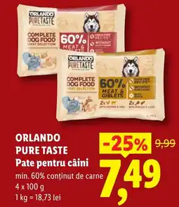 Lidl ORLANDO PURE TASTE Pate pentru câini Ofertă