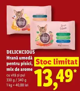 Lidl DELICKCIOUS Hrană umedă pentru pisici mix de arome Ofertă