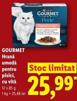 Lidl GOURMET Hrană umedă pentru pisici, cu vitǎ Ofertă