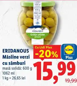 Lidl ERIDANOUS Măsline verzi cu sâmburi Ofertă