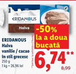 Lidl ERIDANOUS Halva vanilie/cacao în stil grecesc Ofertă
