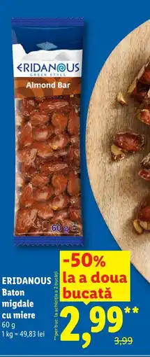 Lidl ERIDANOUS Baton migdale cu miere Ofertă